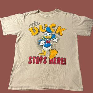 Disney Store Graphic Tee, Donald Duck T-Shirt SMALL " The Duck Stops Here"